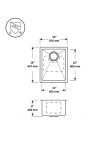 Evier sous-plan modèle BESU1418-A – spec – Belleza Plomberie