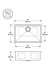 Evier sous-plan modèle BESU2718-A – spec – Belleza Plomberie